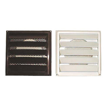 VB106 - 6 inch Vinyl Louvered Wall Cap - BROWN - Low pressure drop design - Cleanable metal screen